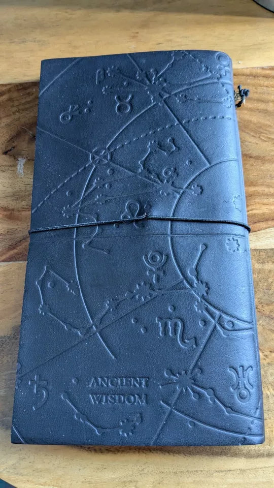 Super Eco Friendly Handmade Black Leather Journal My Little Black Book -Free P&P