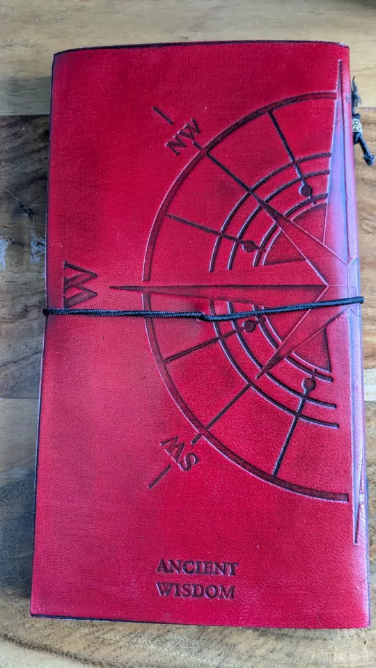 Super Eco Friendly Handmade Red Leather Journal  "Little Book Of Big Plans" Free P&P