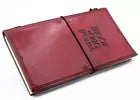 Super Eco Friendly Handmade Red Leather Journal  "Little Book Of Big Plans" Free P&P