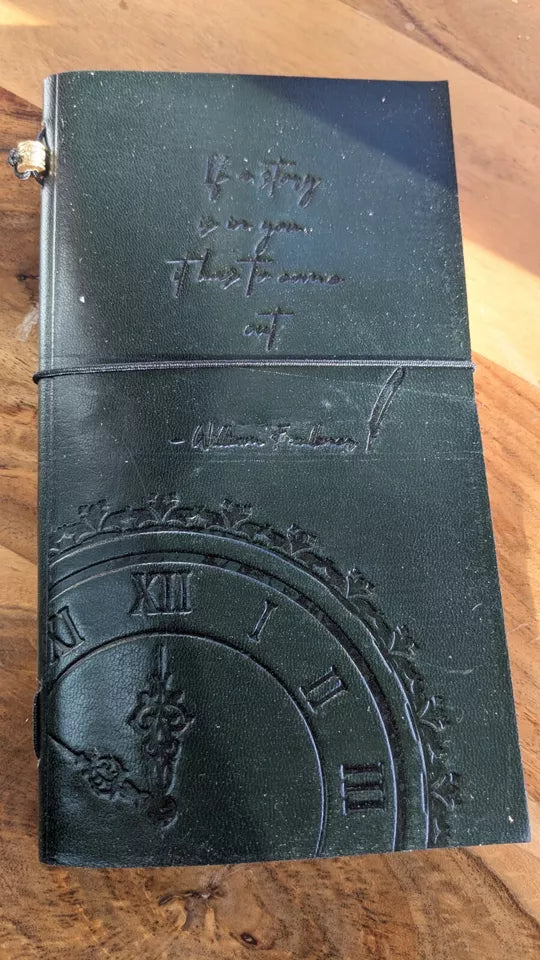 Super Eco Friendly Handmade Green Leather Journal If A Story Is In You -Free P&P